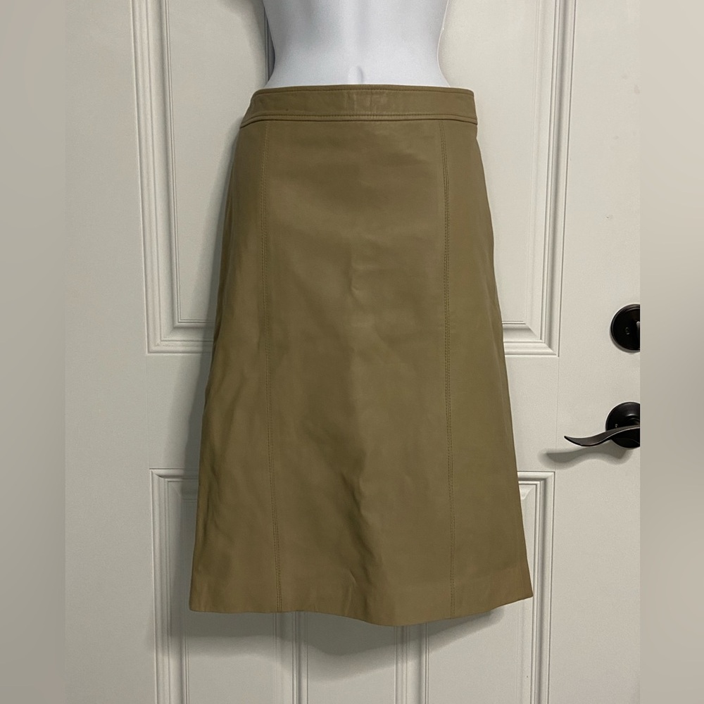 Theory Tan Midi Skirt